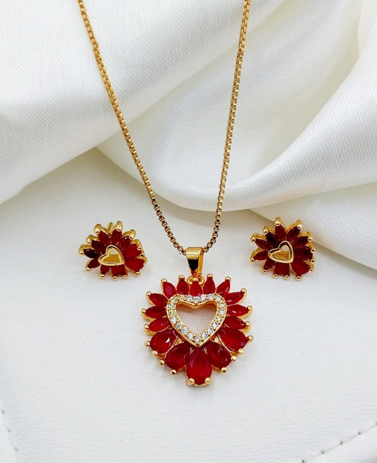 Gold Plated Locket Set - Heart