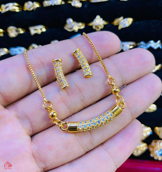 Indian Zarcon Gold Plated Locket Set