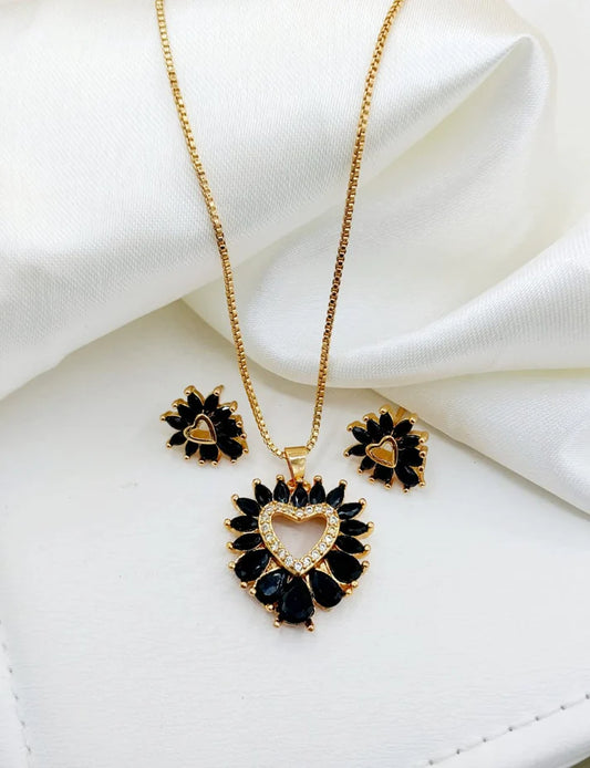 Gold Plated Locket Set - Heart