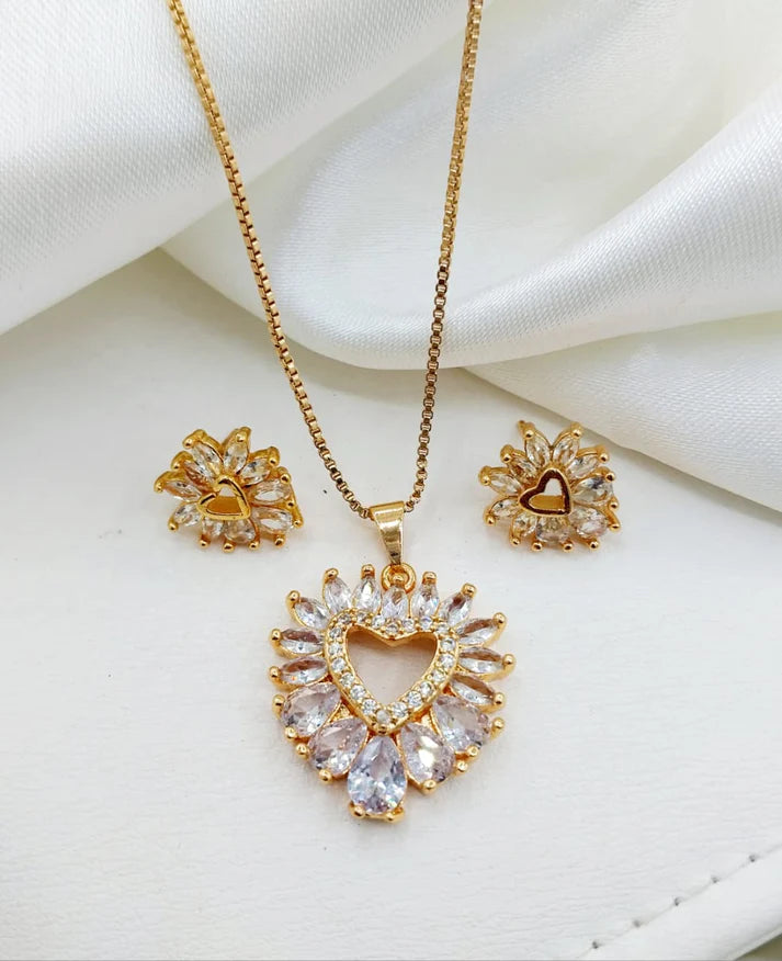 Gold Plated Locket Set - Heart