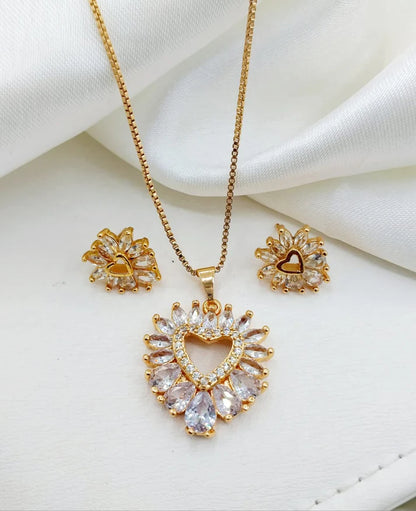 Gold Plated Locket Set - Heart